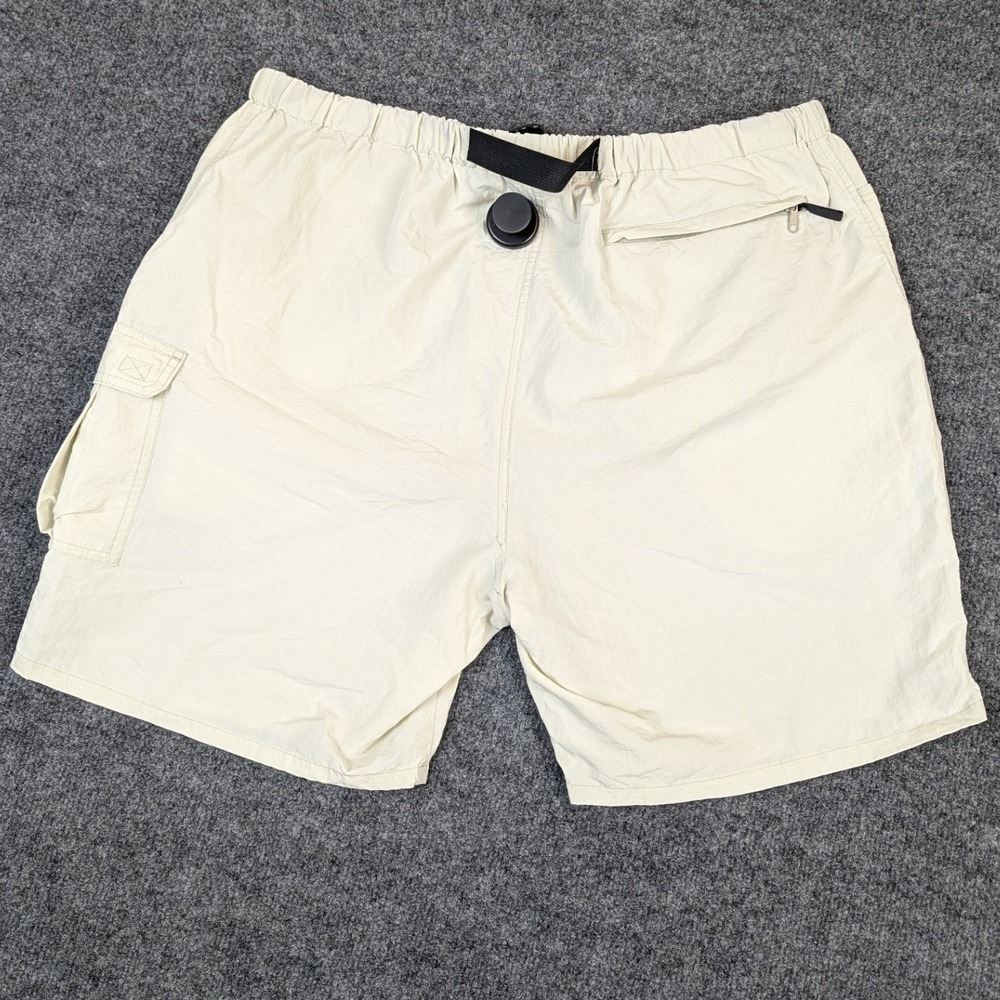 Vintage St Johns Bay Mens Beige Nylon Cargo Shorts Packable Belted Size Large - Picture 2 of 14